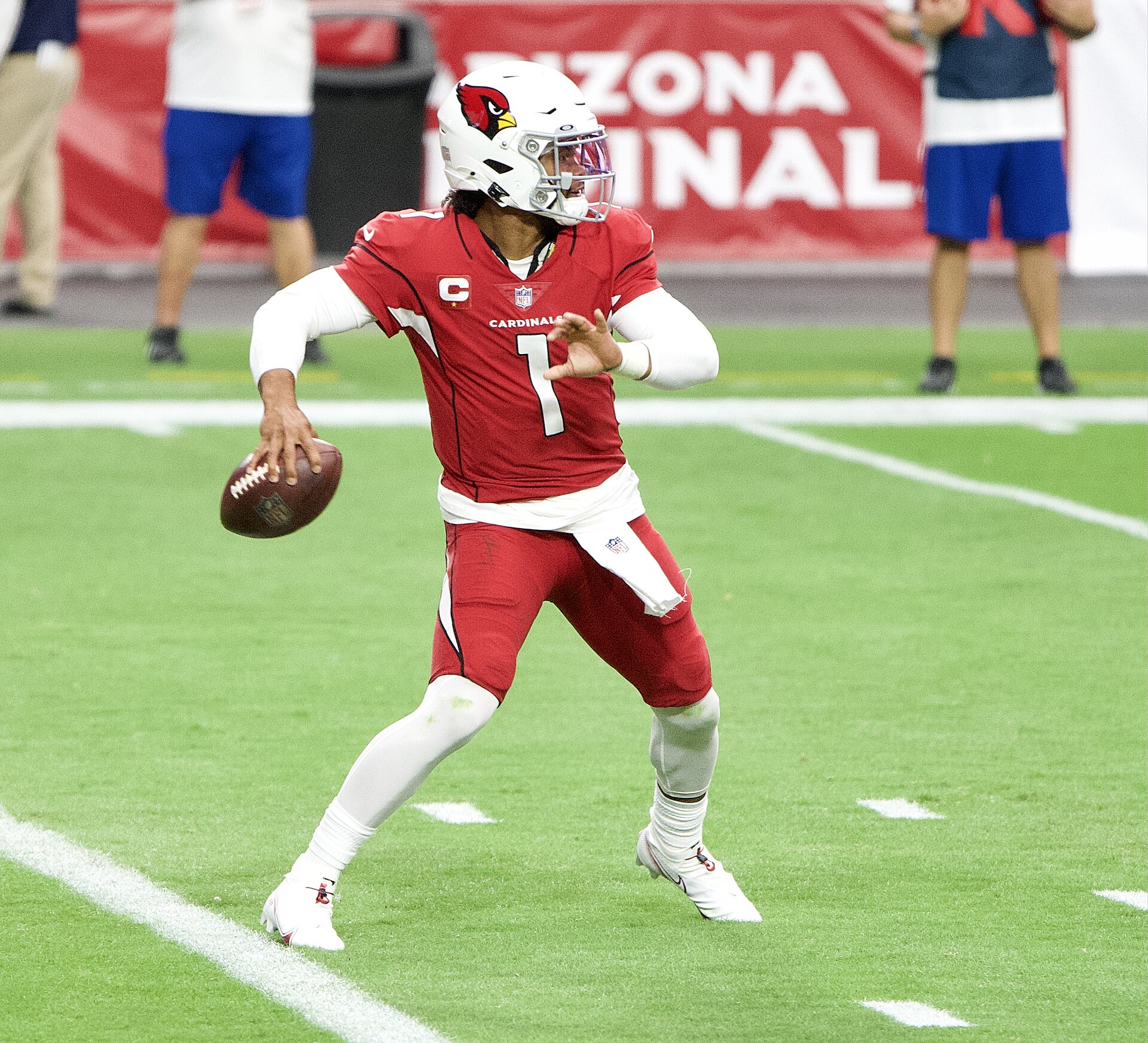 Kyler Murray, who threw the go-ahead touchdown as the Vikings beat Colts 16-10, in a 2020 file photo with Arizona