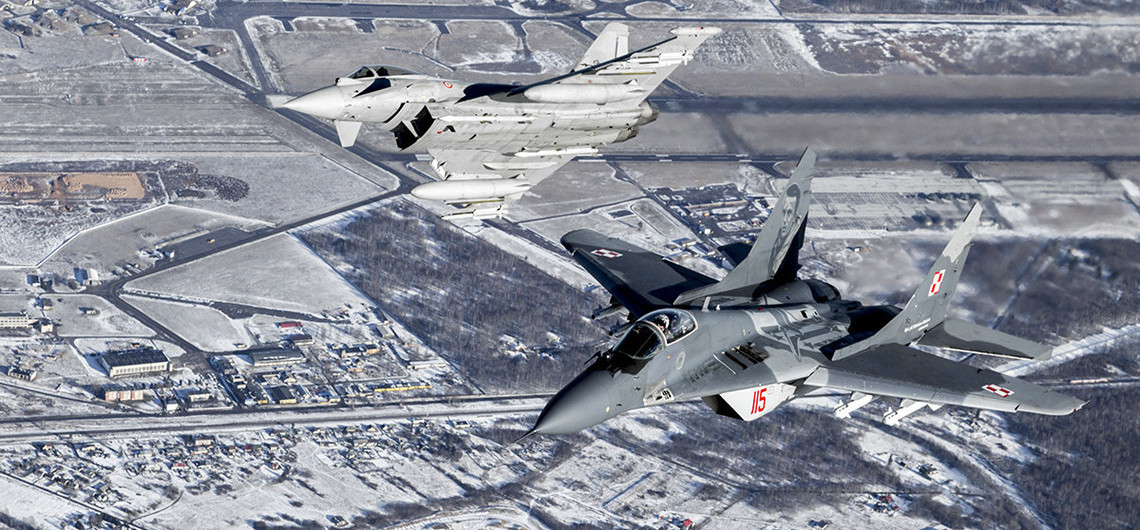NATO Baltic air policing fighter jets at Šiauliai Air Base in Lithuania — Lithuania drone air alert
