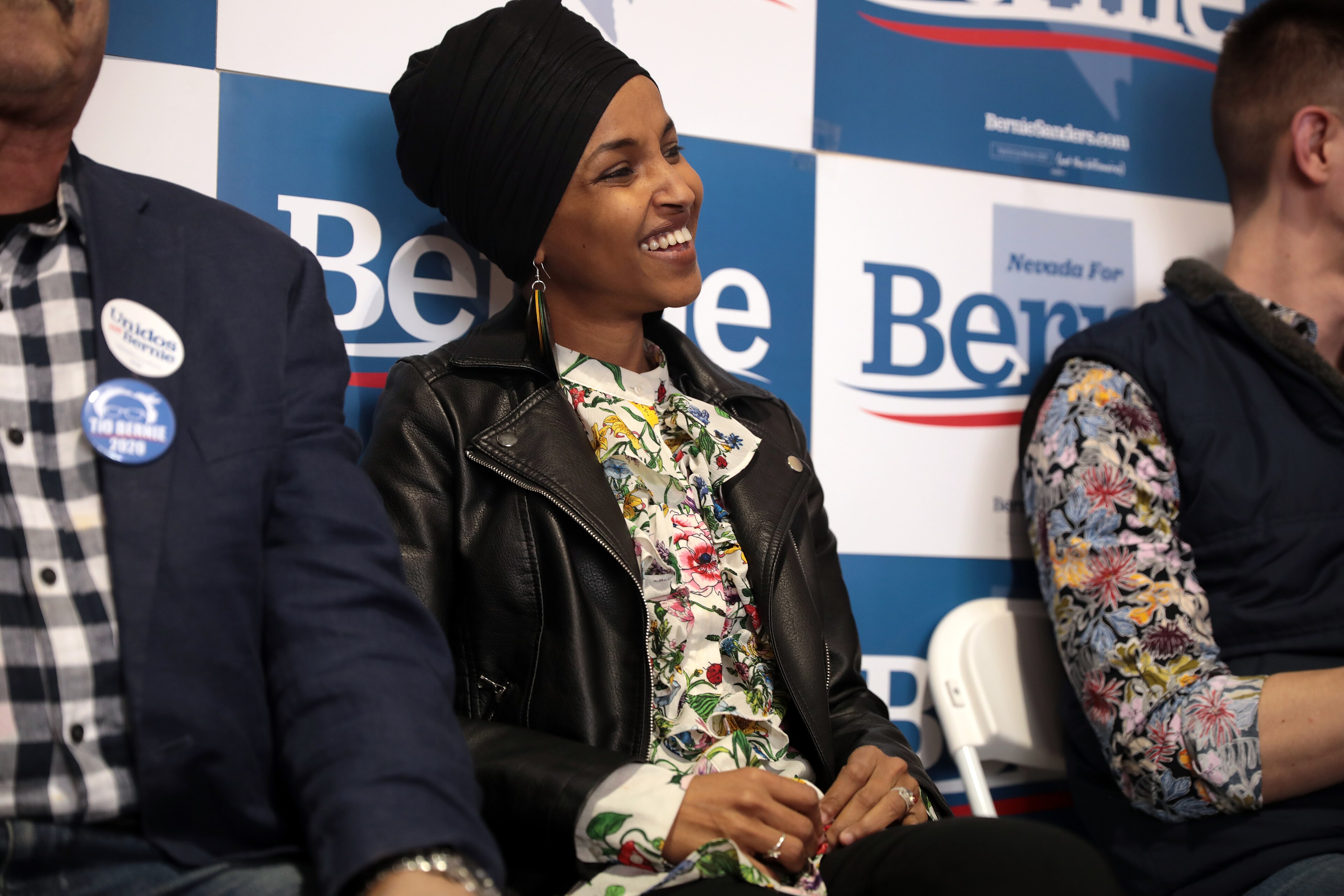 Rep. Ilhan Omar at a campaign event in Las Vegas — file photo for the Ilhan Omar brother interview story