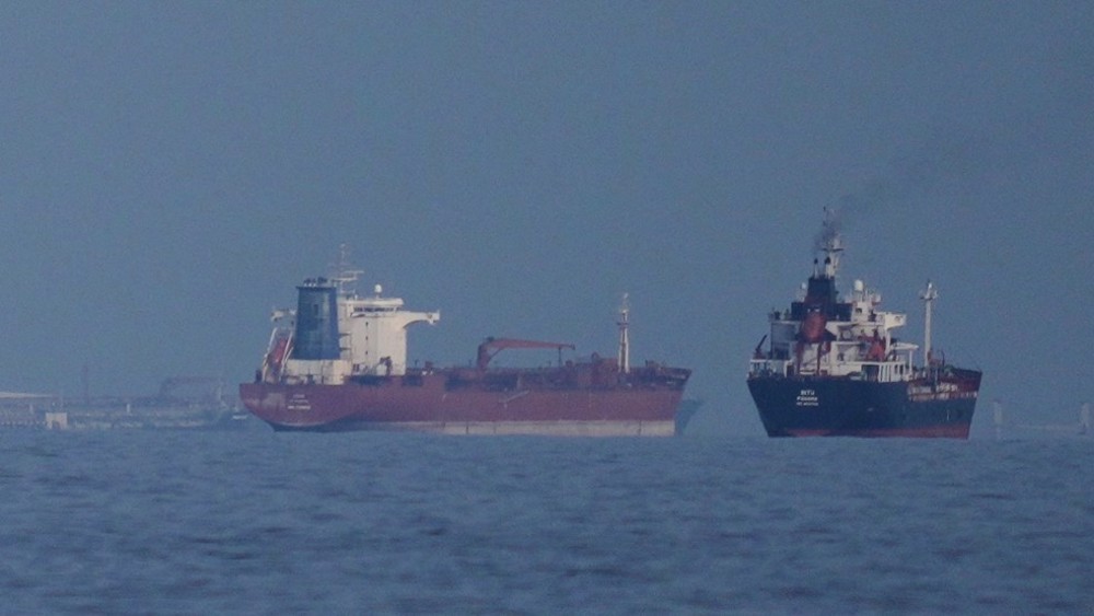 Two tankers under way at sea, in a file photograph