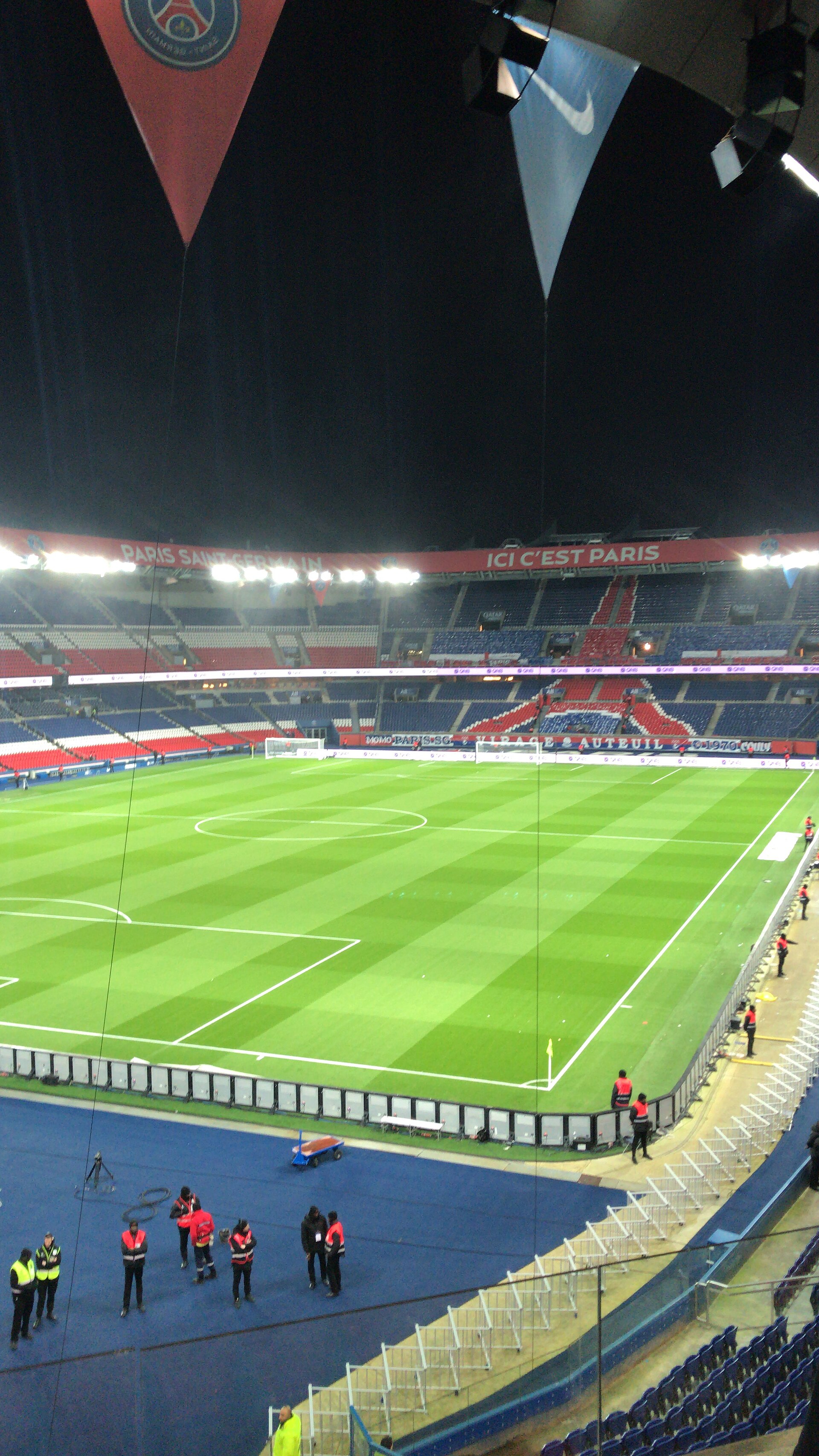 France protests PSG Lyon postponed — the Parc des Princes in Paris, where Paris Saint-Germain's Ligue 1 match against Lyon has been moved from Sunday to Monday by police order