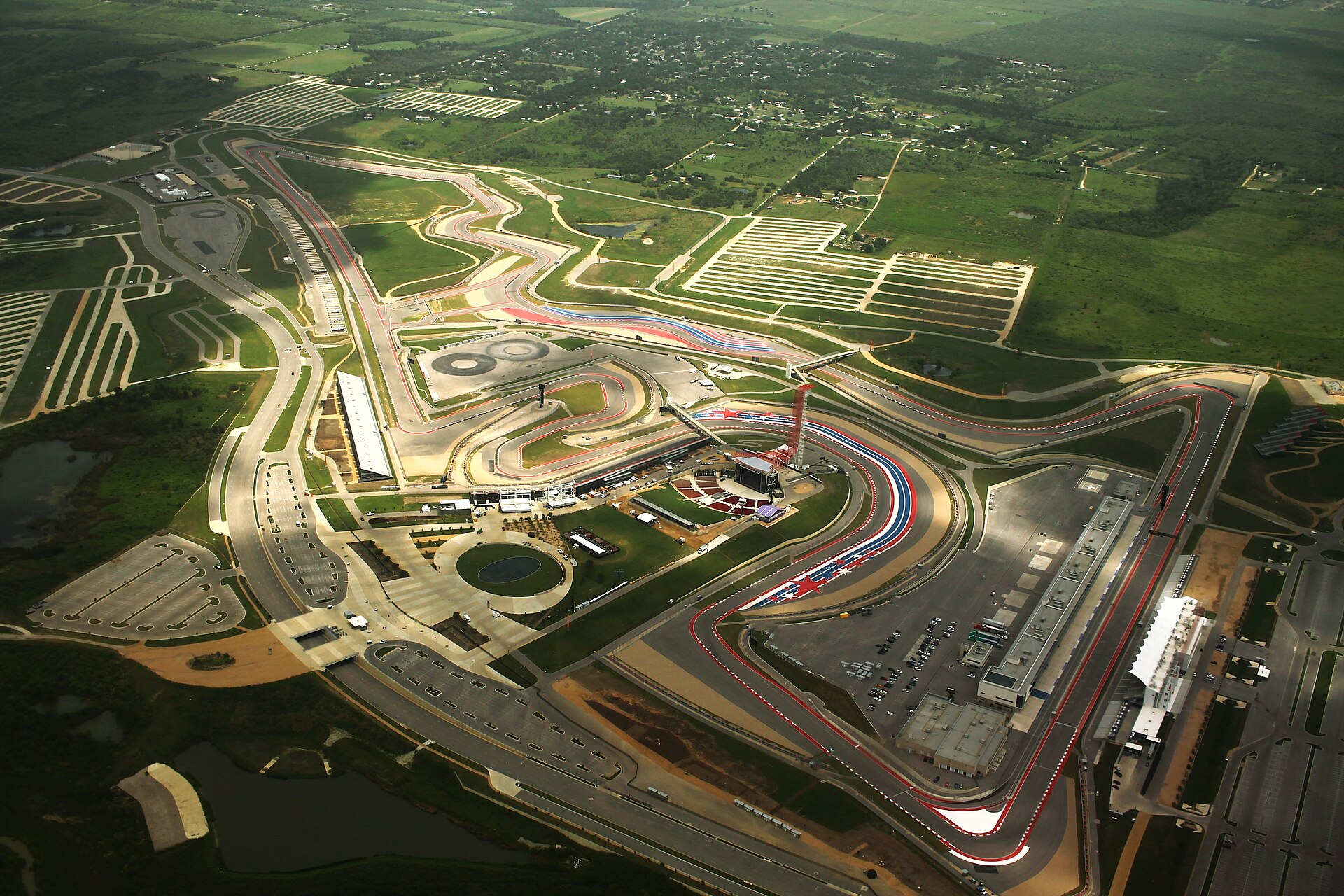 Aerial view of the Circuit of the Americas in Austin Texas, venue of the US Grand Prix won by Antonelli
