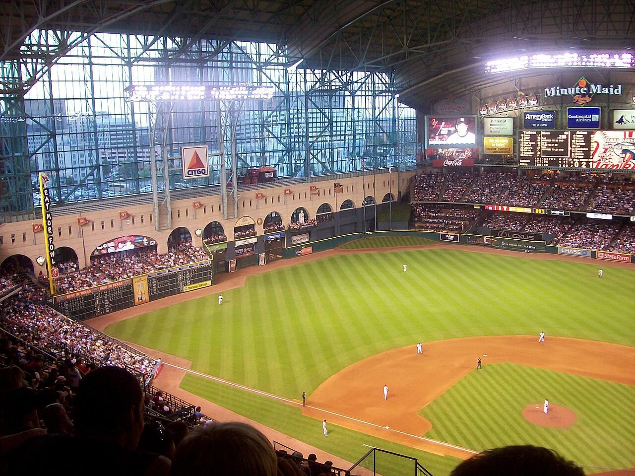 Minute Maid Park, home of the Houston Astros, where the AL West race will be decided on the final weekend of the 2026 season