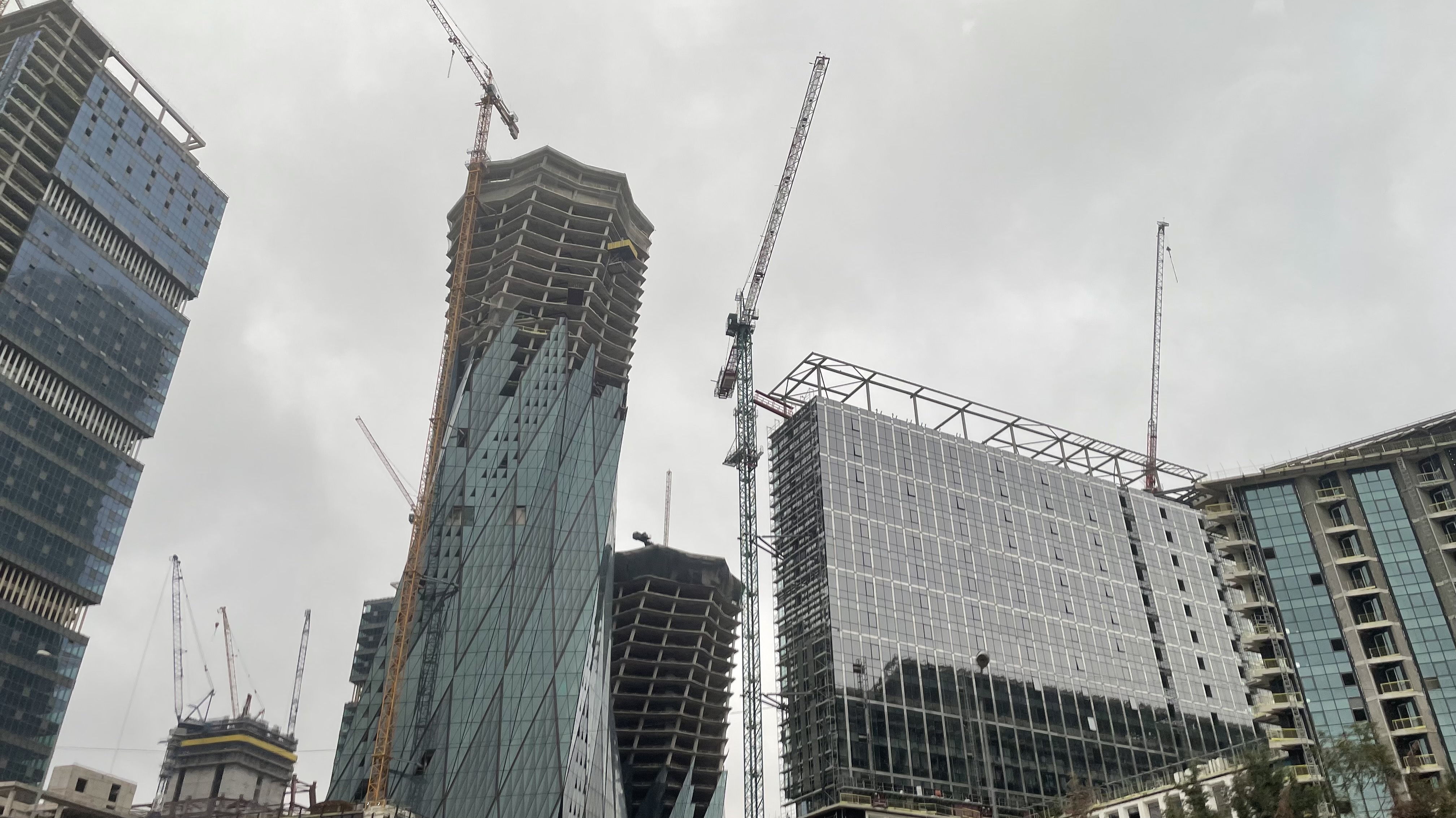Turkey fund scandal detentions — towers under construction at the Istanbul Financial Center in Atasehir, Istanbul