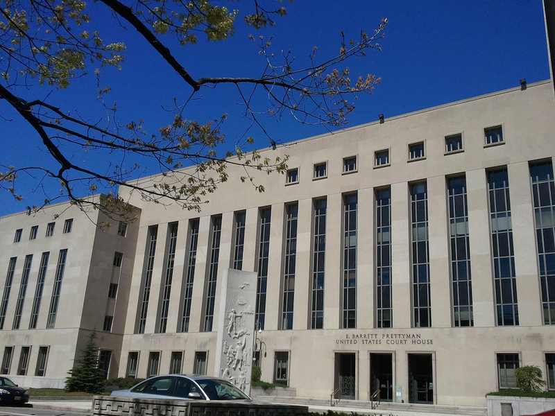E. Barrett Prettyman federal courthouse in Washington where Judge Timothy Kelly hears the White House access case