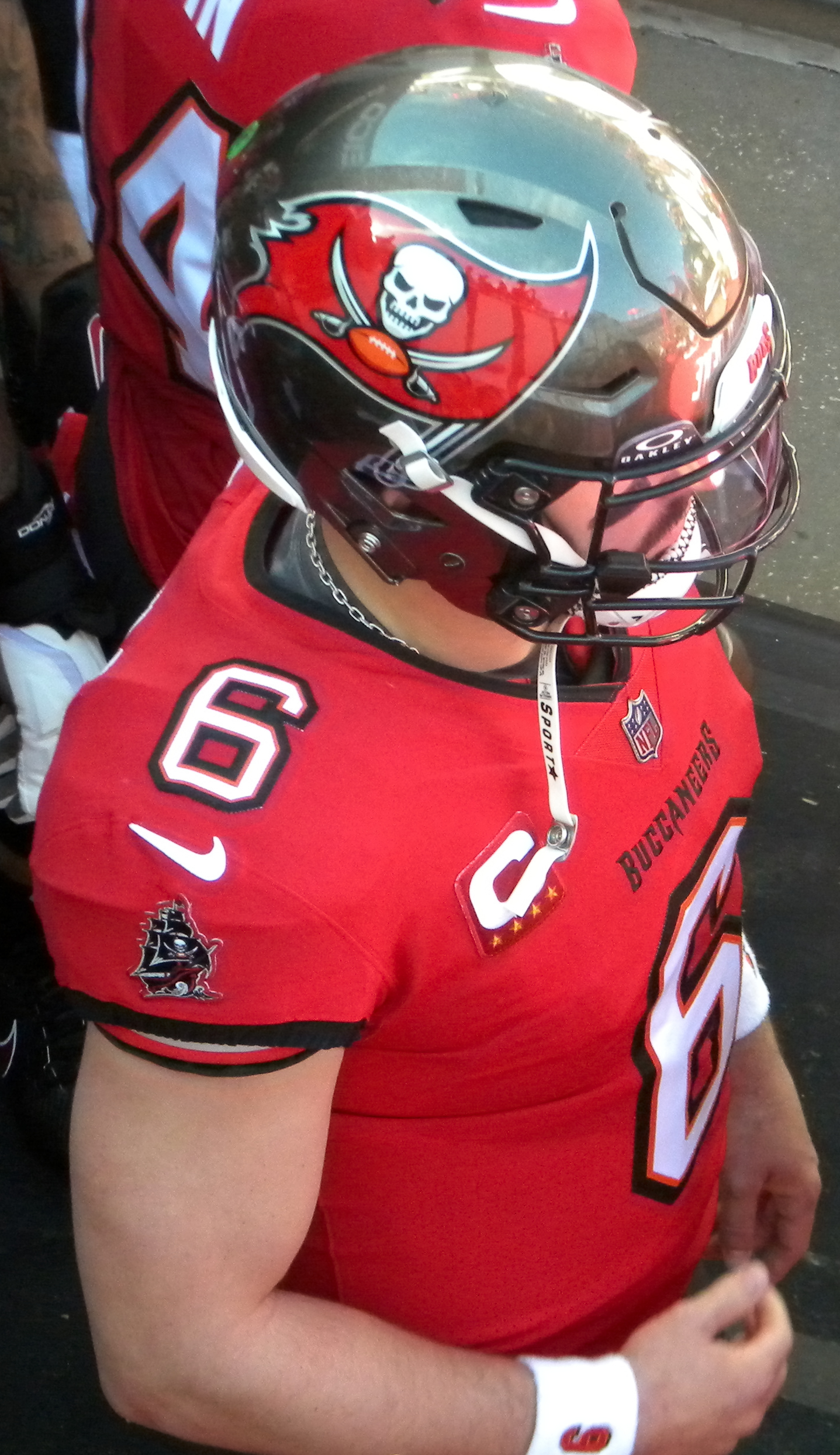Baker Mayfield, who returned for the Buccaneers beat Panthers 43-13 win in Charlotte, in a 2023 file photo