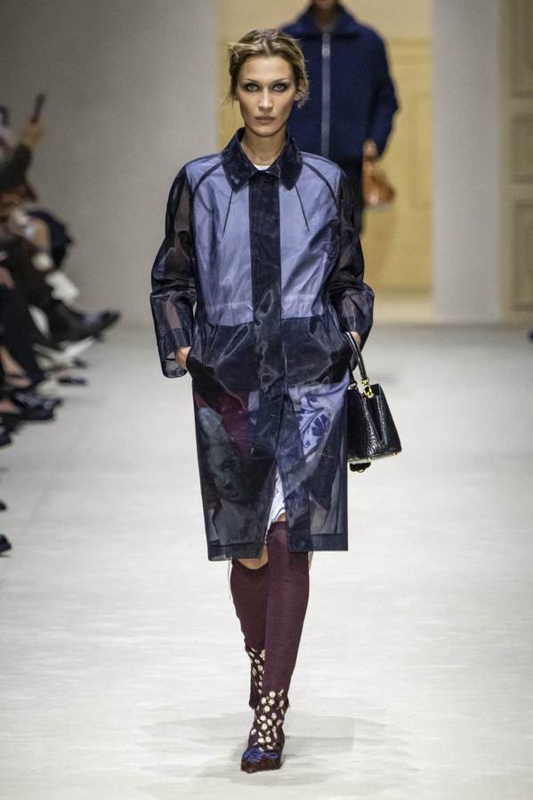 Model on the Prada fall-winter 2026 runway