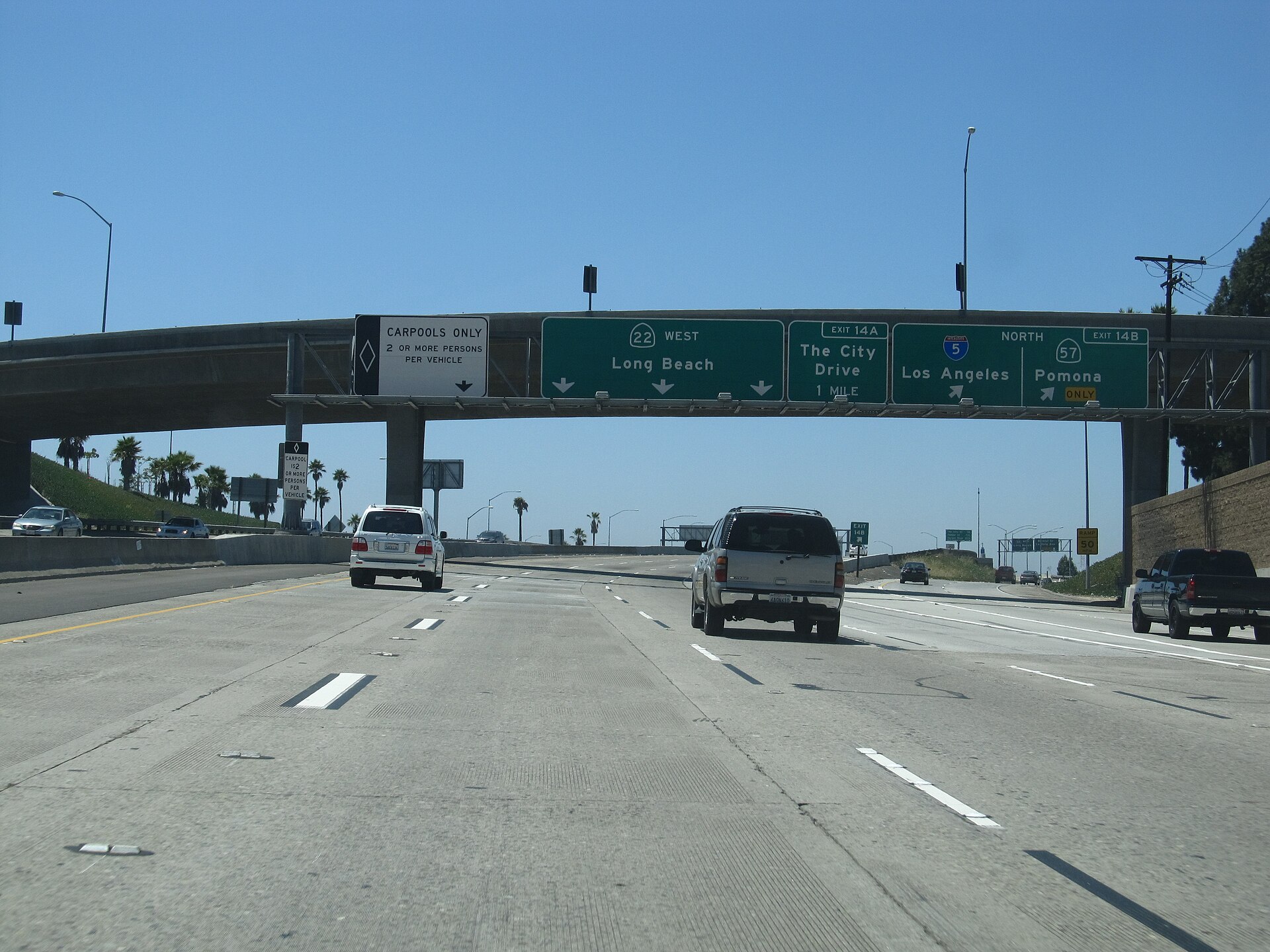 The Garden Grove Freeway (State Route 22) in Garden Grove — body found on 22 freeway Santa Ana closed the eastbound lanes
