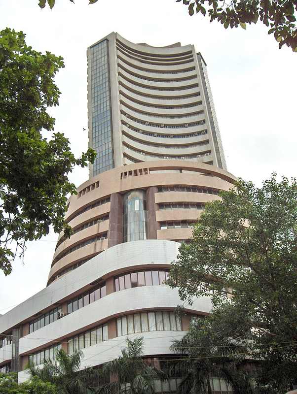 Bombay Stock Exchange building after Sensex crashes 1000 points and Nifty hits a 52-week low