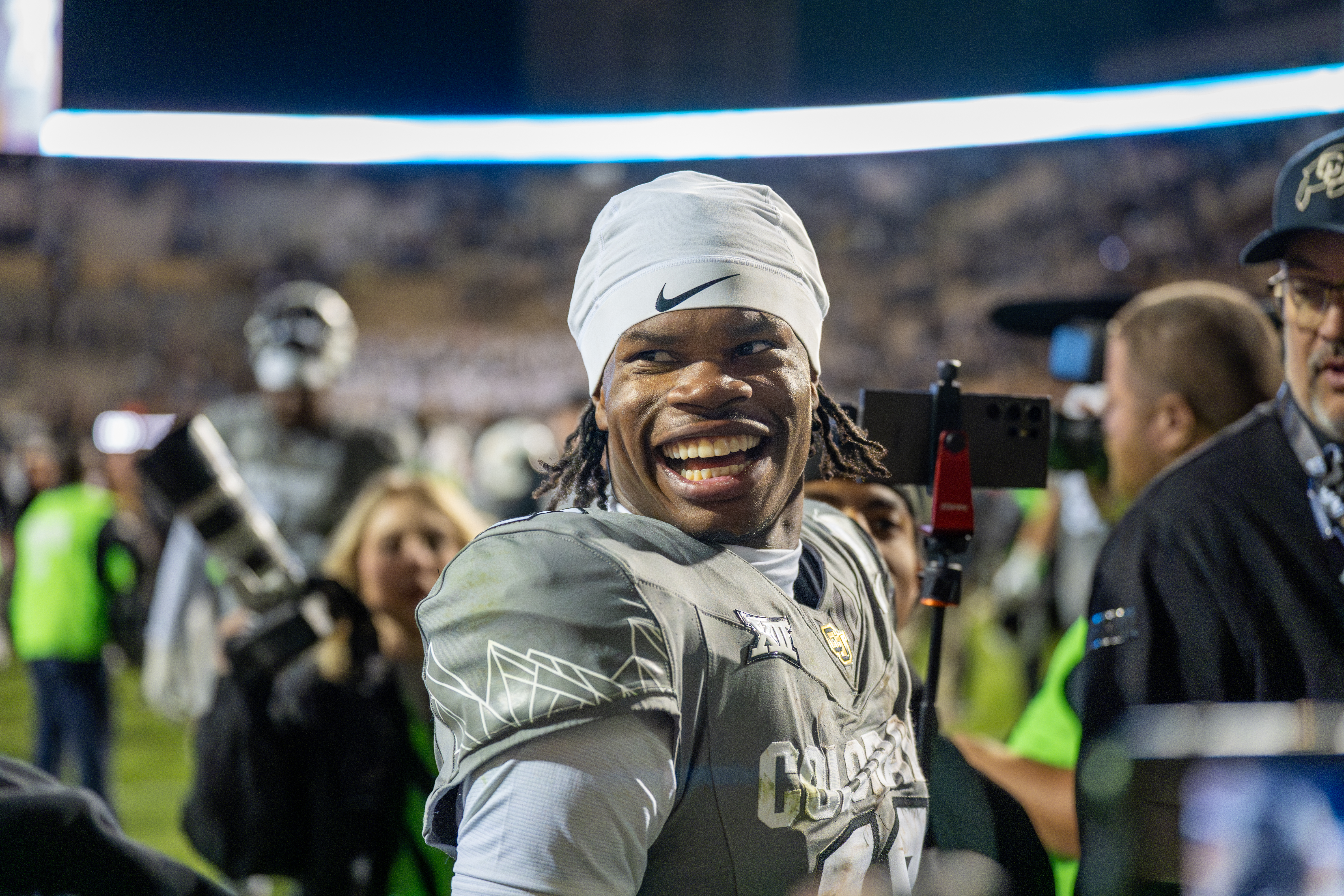 Travis Hunter in Colorado colours — Hunter caught a touchdown and intercepted C.J. Stroud in Texans vs Jaguars London
