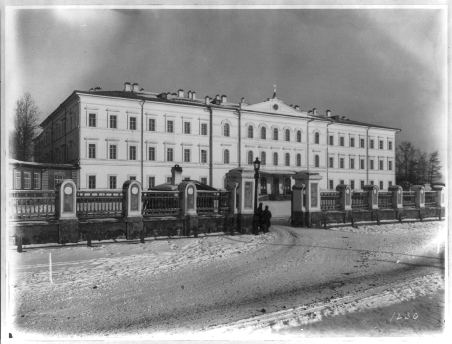 Historic photograph of the city hospital in Irkutsk, Russia, at the center of disputed second-death reports in the Siberia plague outbreak