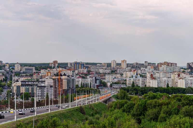 Belgorod, Russia, seen in an earlier file photo, after Ukrainian strikes on the border region were reported on October 9, 2026