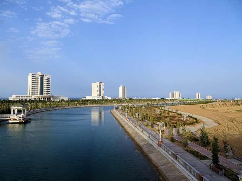Avaza resort area on the Caspian Sea near Turkmenbashi, Turkmenistan, where the summit was held