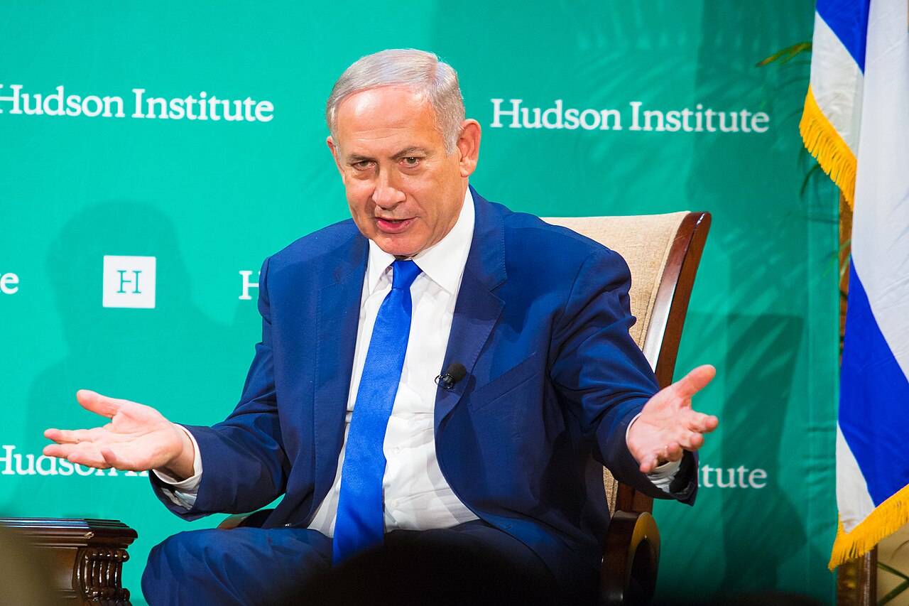Benjamin Netanyahu speaking, in the Netanyahu crypto bypass sanctions row