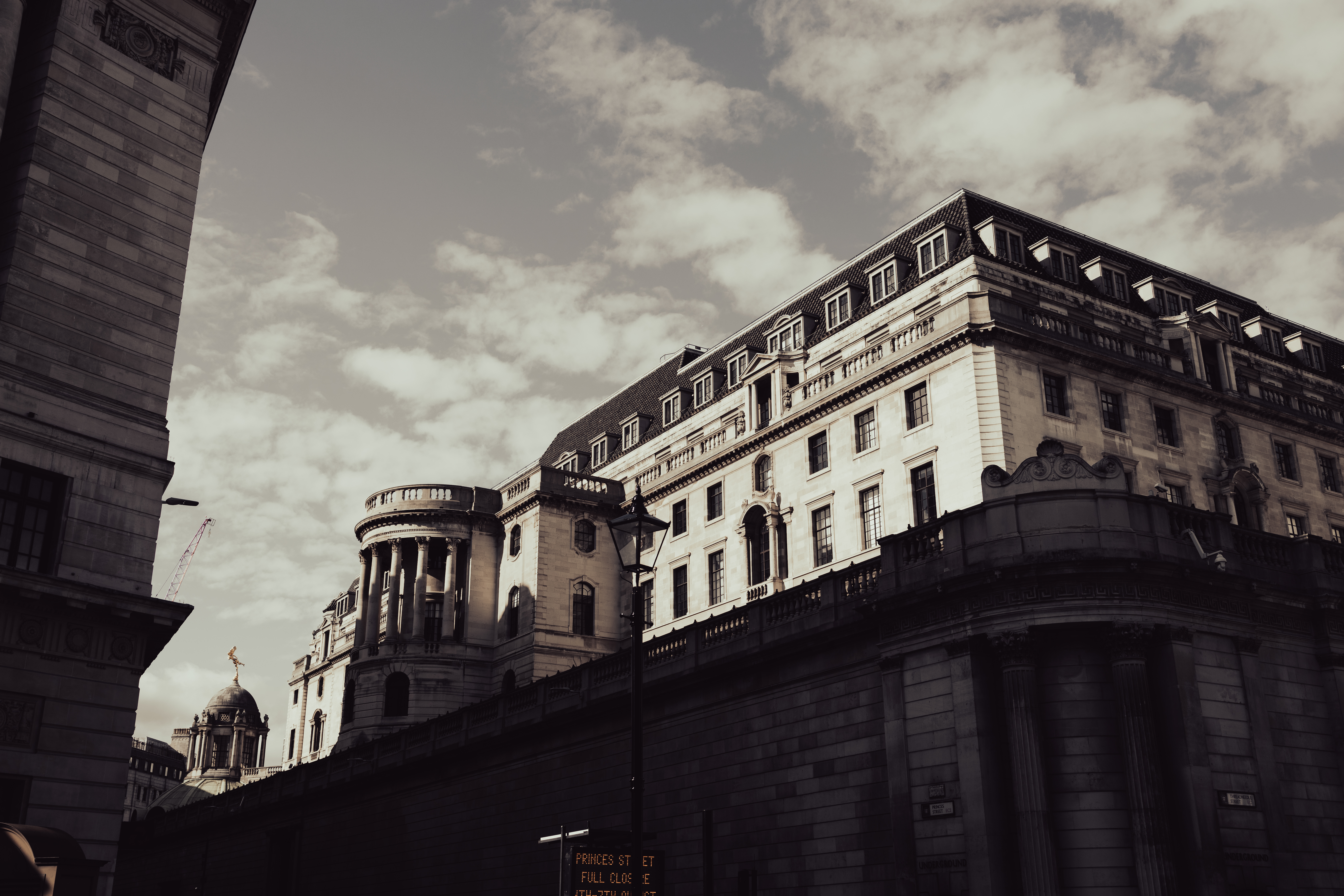 The Bank of England and the City of London from above