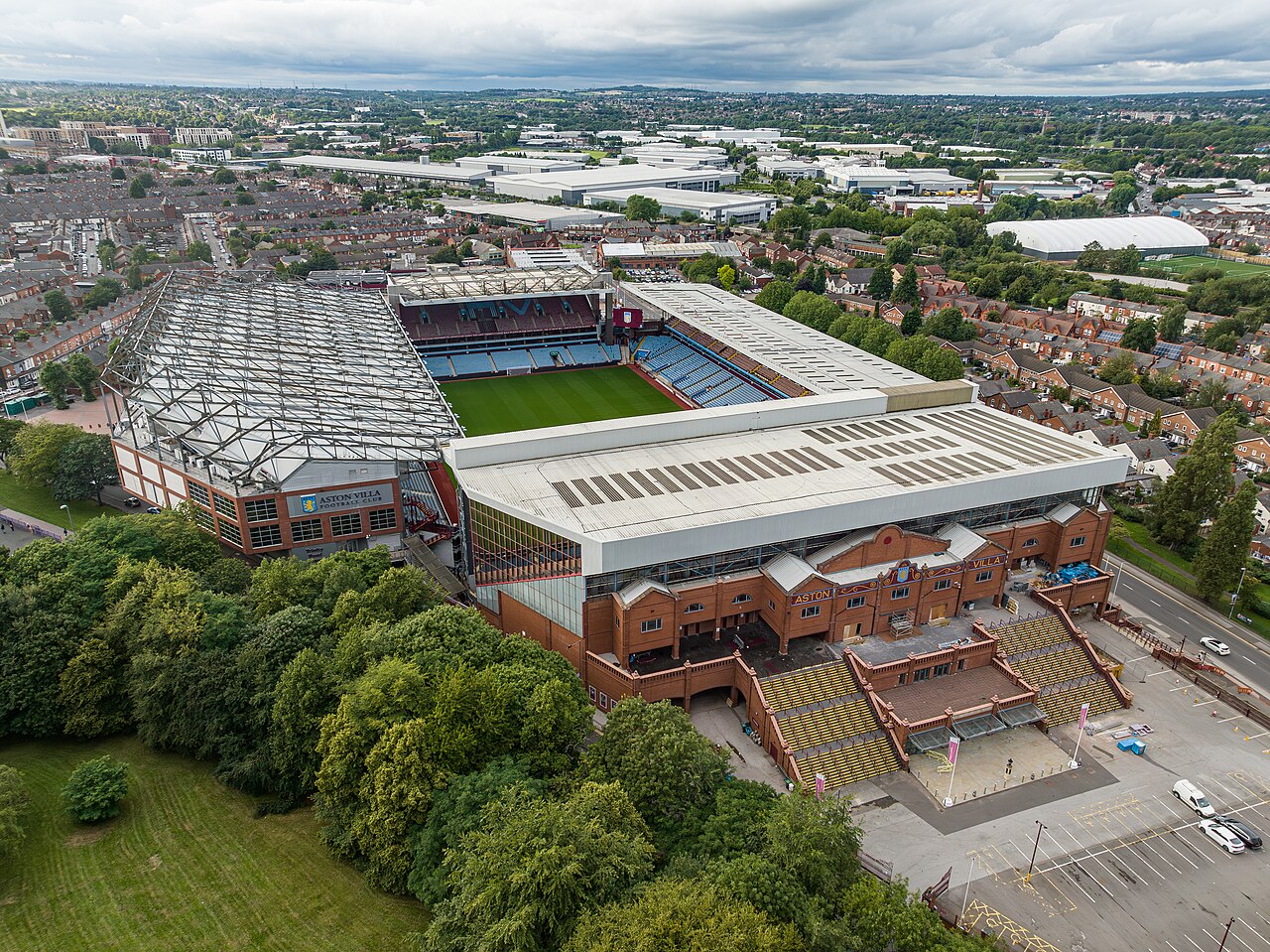 Aerial view of Villa Park, Birmingham, where Aston Villa beat Manchester City 2-1
