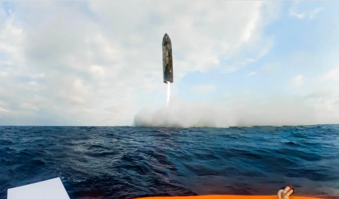 Starship splashdown in the Pacific after the September 2026 orbital test flight