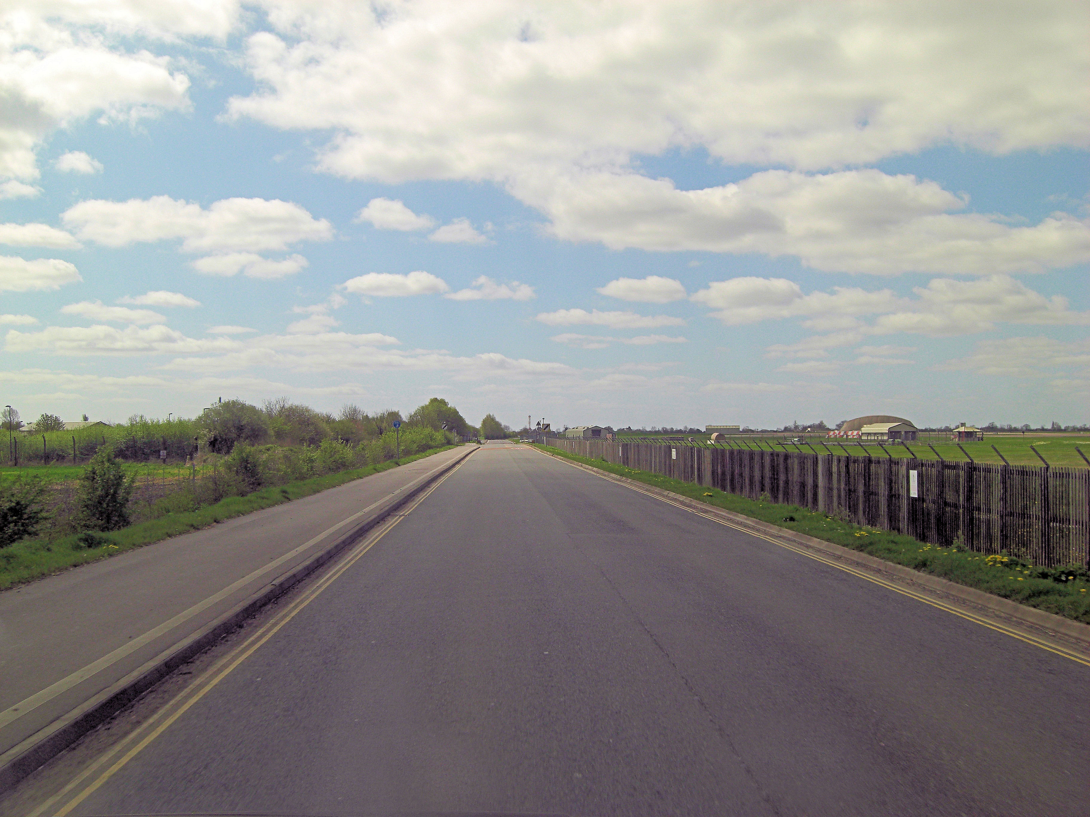 Whelford Road passing through RAF Fairford near Whelford village, where residents were evacuated during the September 27 incident