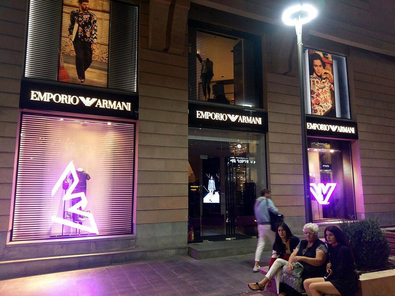 An Emporio Armani storefront on Northern Avenue, Yerevan