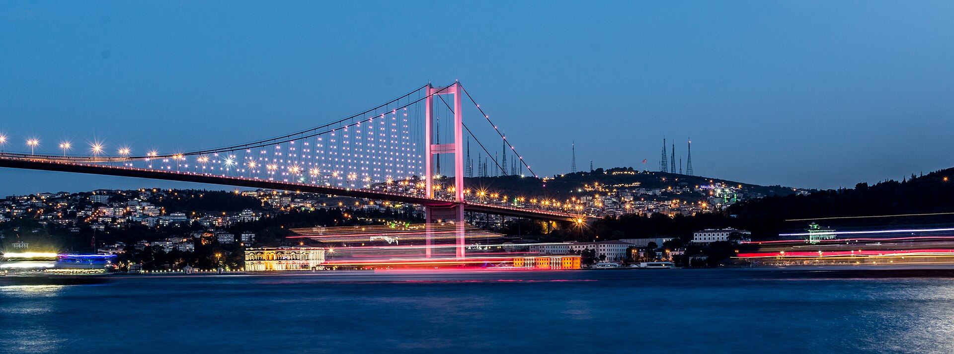 Shipping under the Bosphorus Bridge in Istanbul