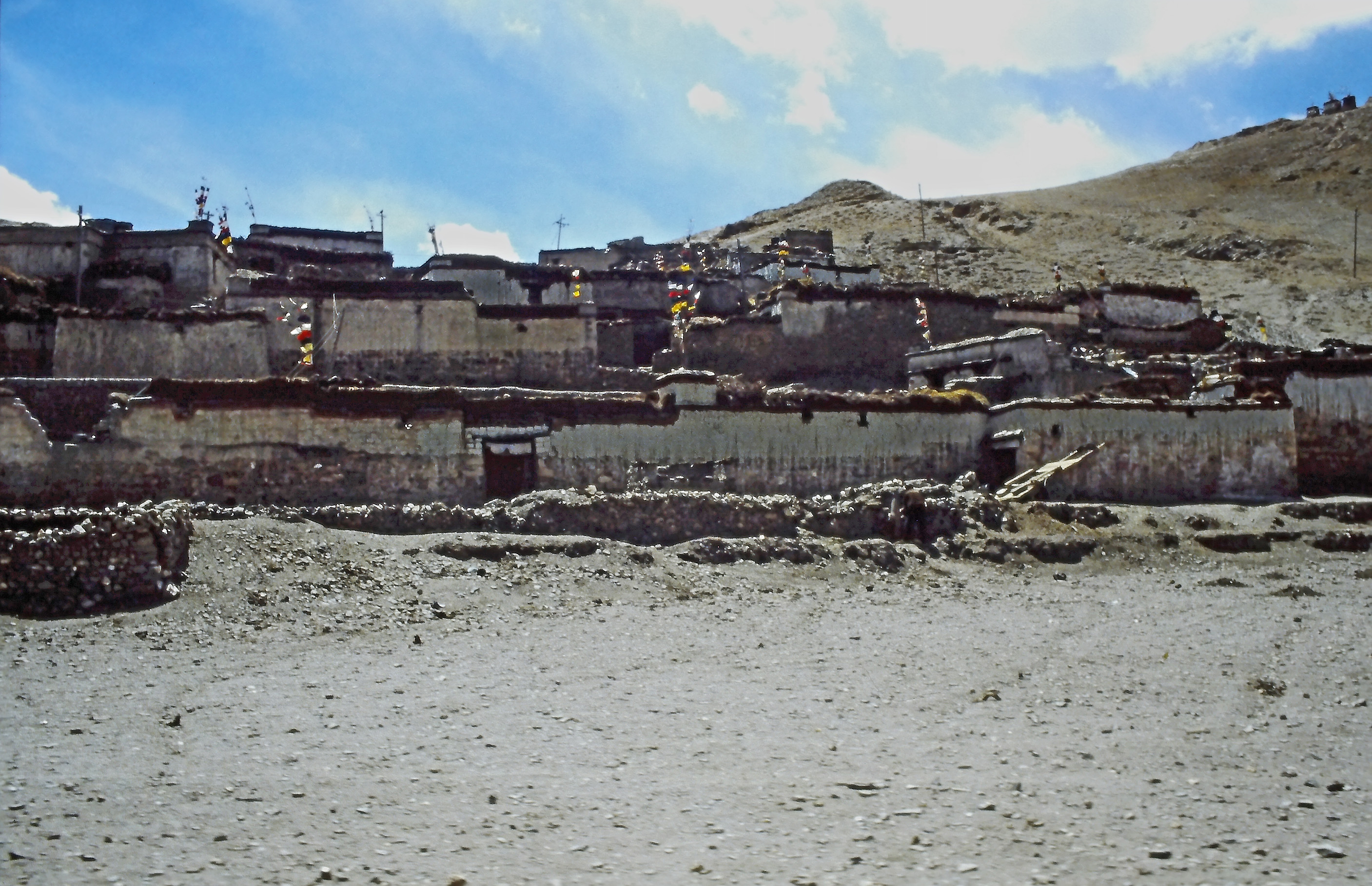 Nagqu earthquake damage casualties — a mountain village in Tibet with traditional construction, file photo
