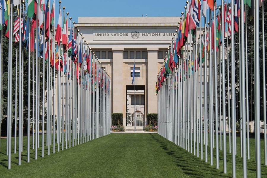 The United Nations headquarters complex in Geneva, where the OHCHR released its 2026 settlements database update