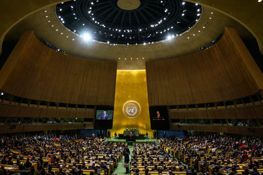 President Donald Trump delivers remarks to the United Nations General Assembly — the Trump approval rating career low of 31% in the October 2026 AP-NORC poll