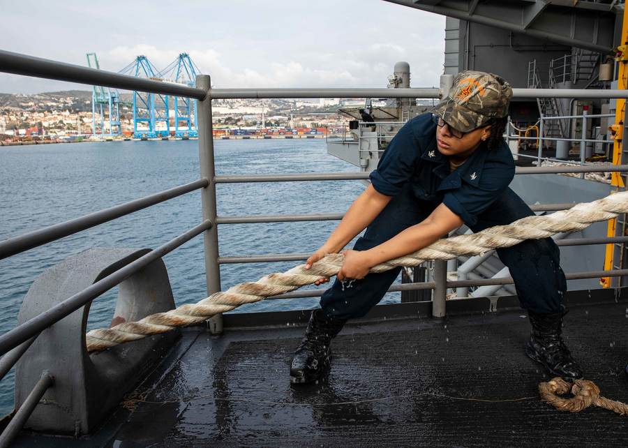 USS George H.W. Bush departs Marseille, France, in January 2023