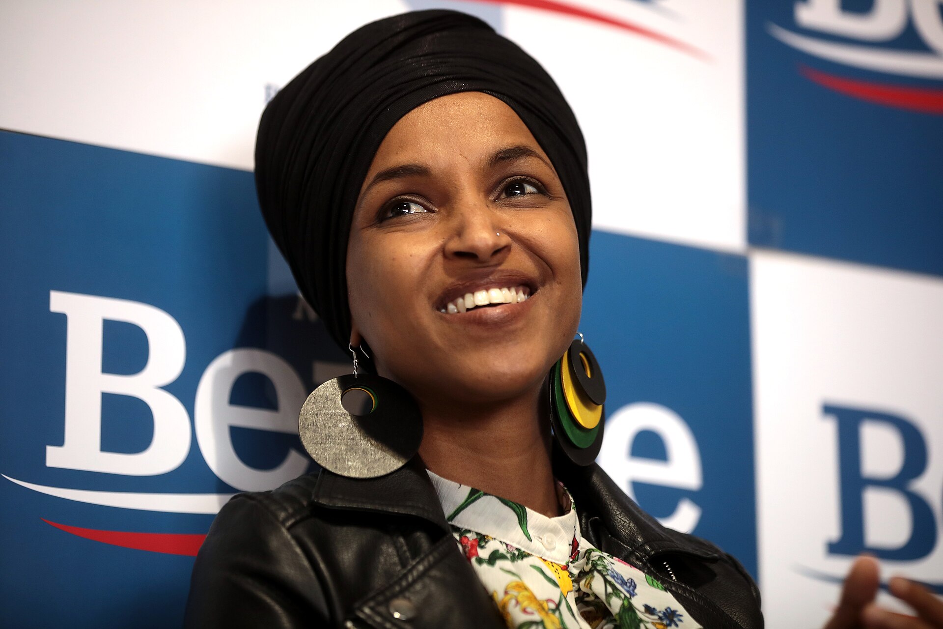 Rep. Ilhan Omar at a campaign event in Las Vegas in February 2020 — file photo for the Ilhan Omar real name claim story