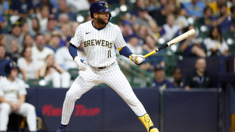 Jackson Chourio at the plate for Milwaukee in a September 2024 context photograph