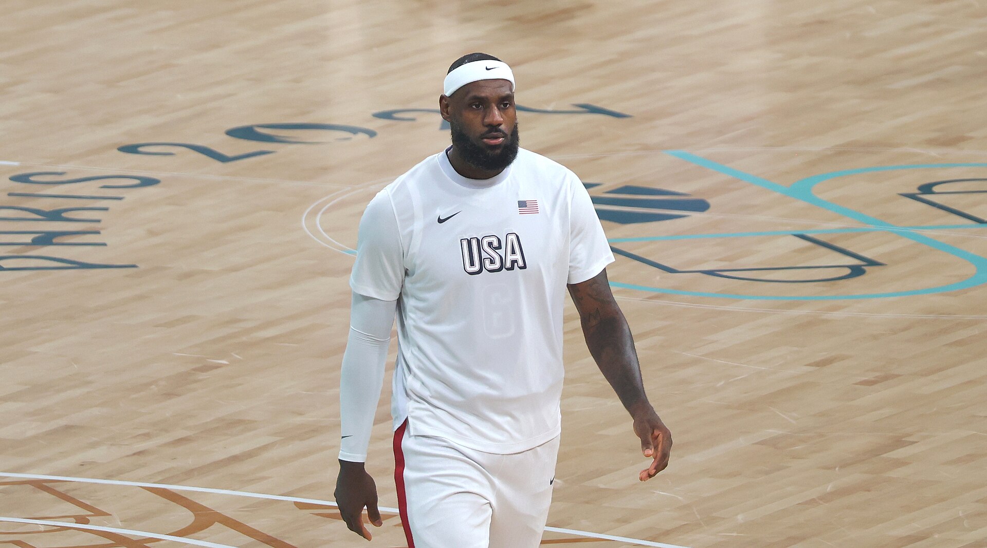 LeBron James with Team USA at the Paris 2024 Olympics, before his move to the Philadelphia 76ers