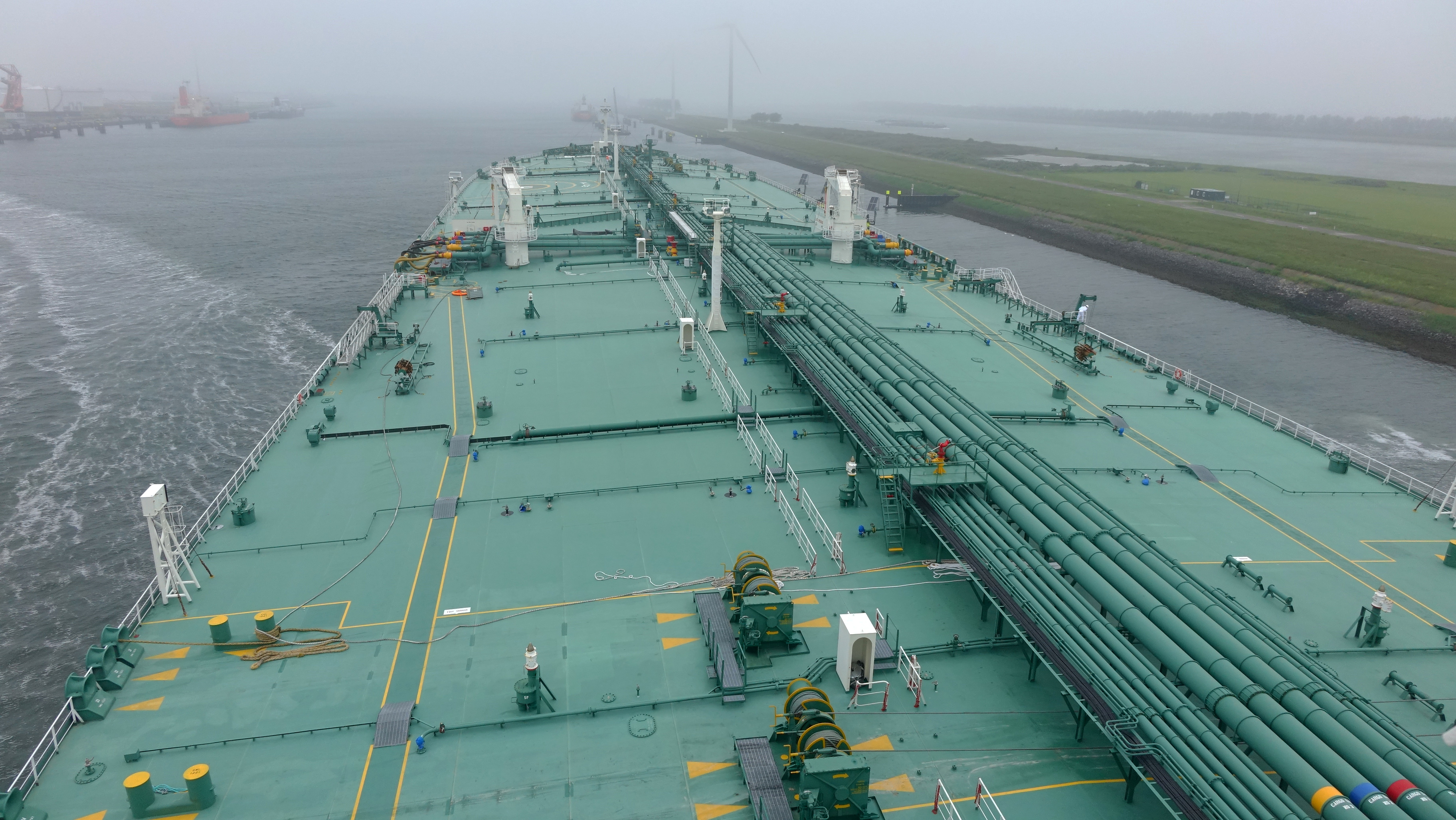 A very large crude carrier under way at sea, in a file photograph illustrating the tankers hit mines Hormuz claim — no photograph of either vessel Iran named has been released, and Iran did not name the ships