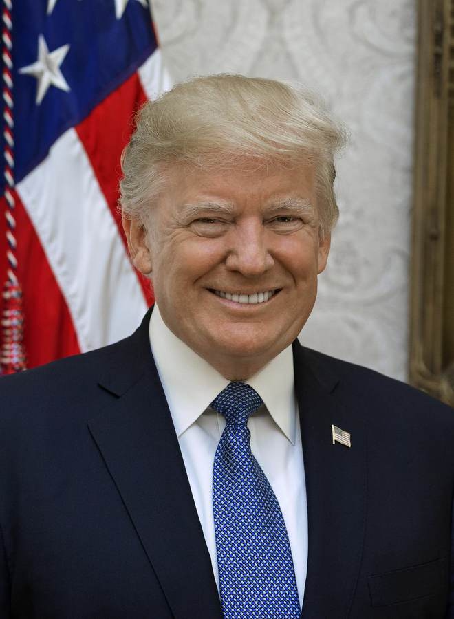 U.S. President Donald Trump in his official portrait.