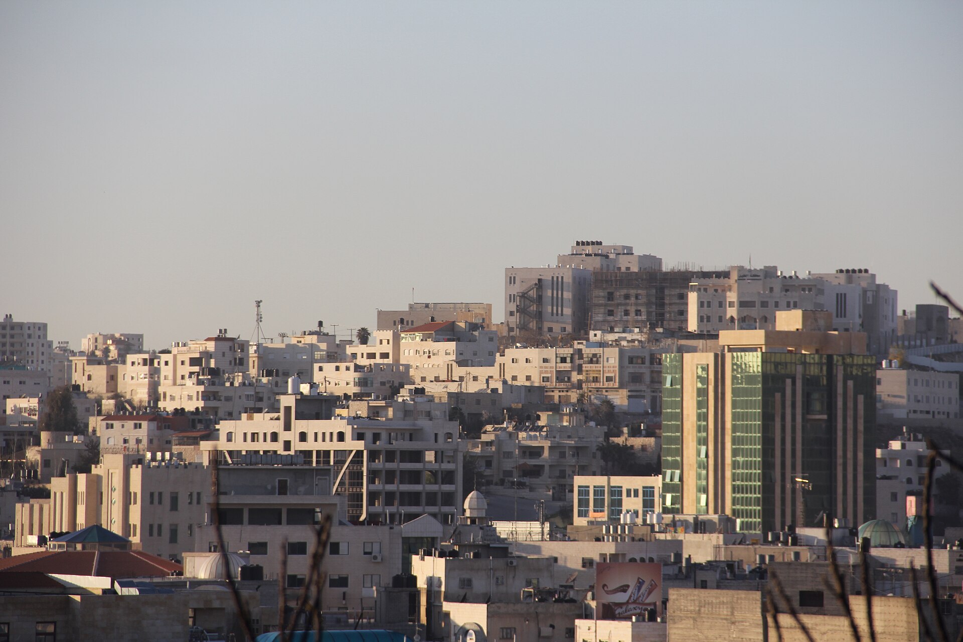 Downtown Hebron in the West Bank, its stone apartment blocks and office buildings — the city at the centre of the Hebron military operation and lockdown that has displaced thousands