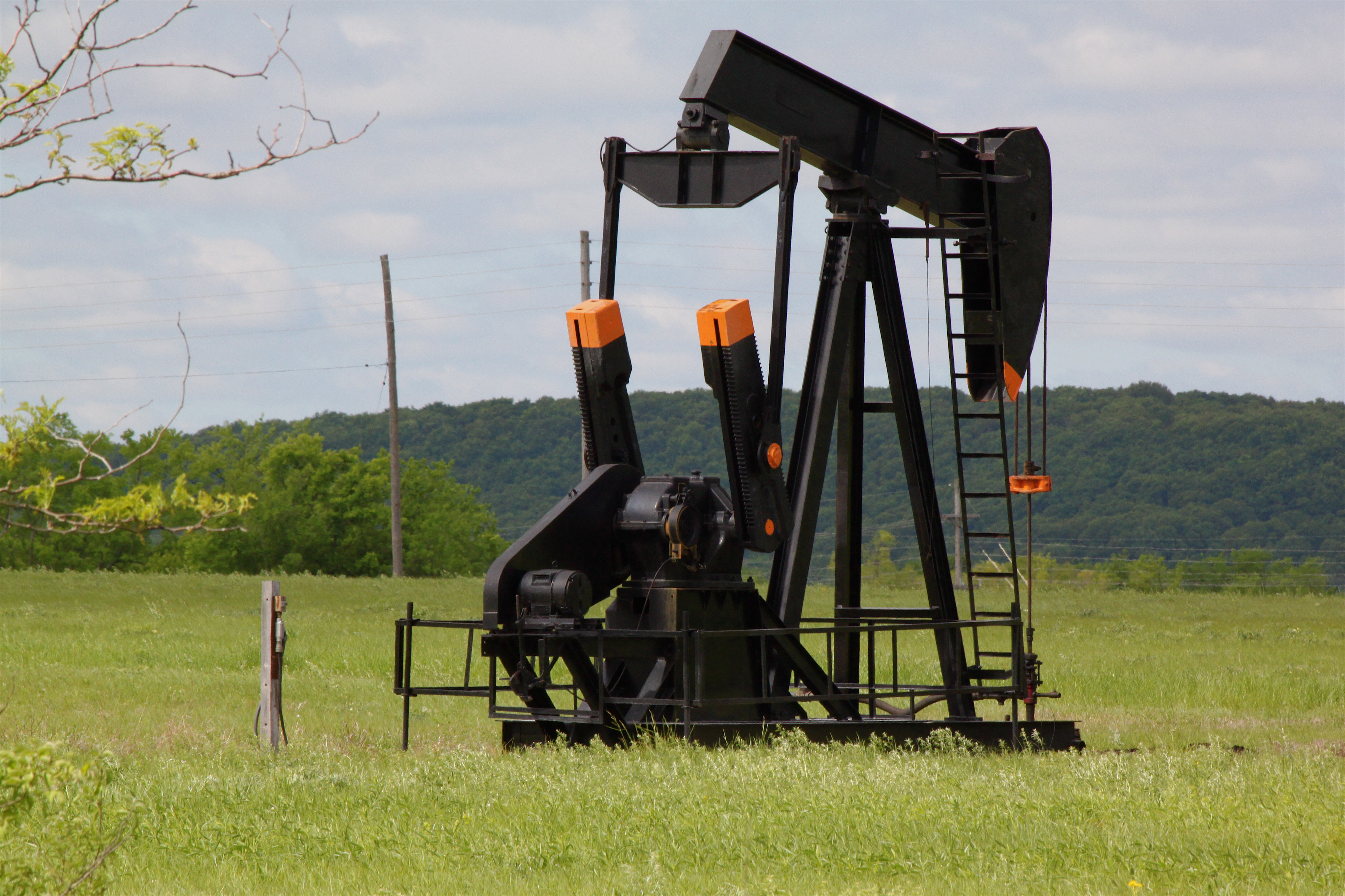 A pumpjack working the Glenn Pool oil field in Oklahoma — file photo for WTI oil price falls to $102