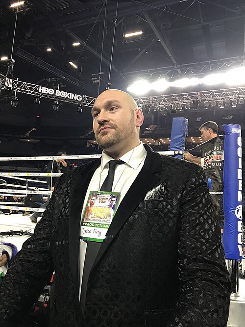 Tyson Fury standing ringside in a file photograph ahead of the December 11 Fury vs Joshua fight in Cardiff