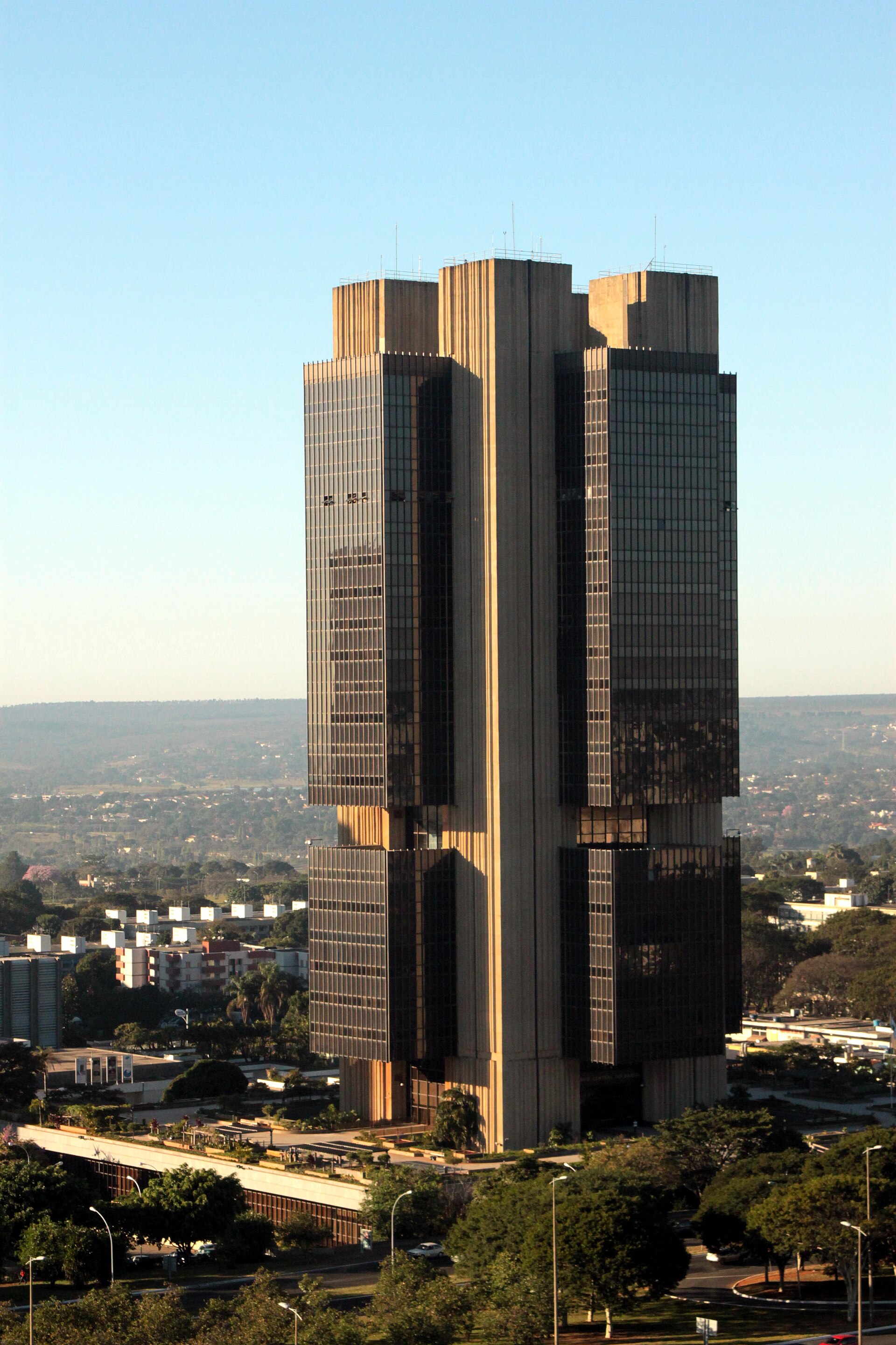 The Central Bank of Brazil headquarters tower in Brasilia, in a file photo, as markets price higher interest rates after the Brazil stock market crash