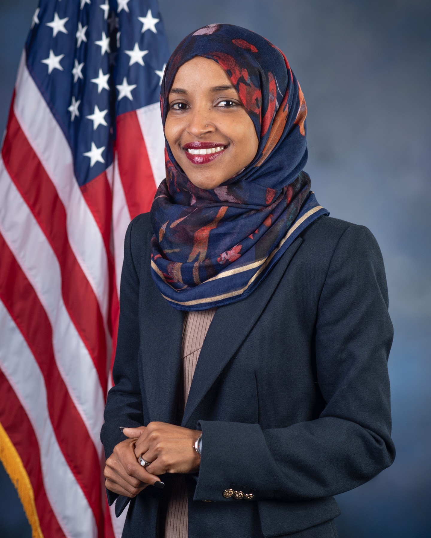 Official U.S. House portrait of Rep. Ilhan Omar from the 116th Congress — file photo
