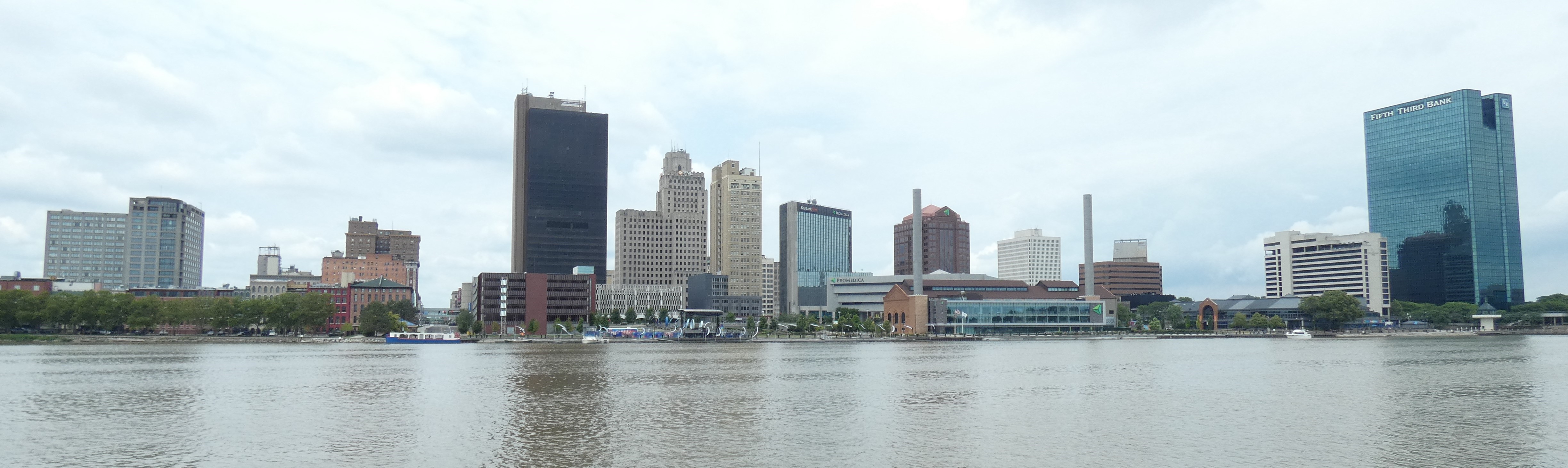 Toledo chemical leak — downtown Toledo, Ohio, skyline across the Maumee River