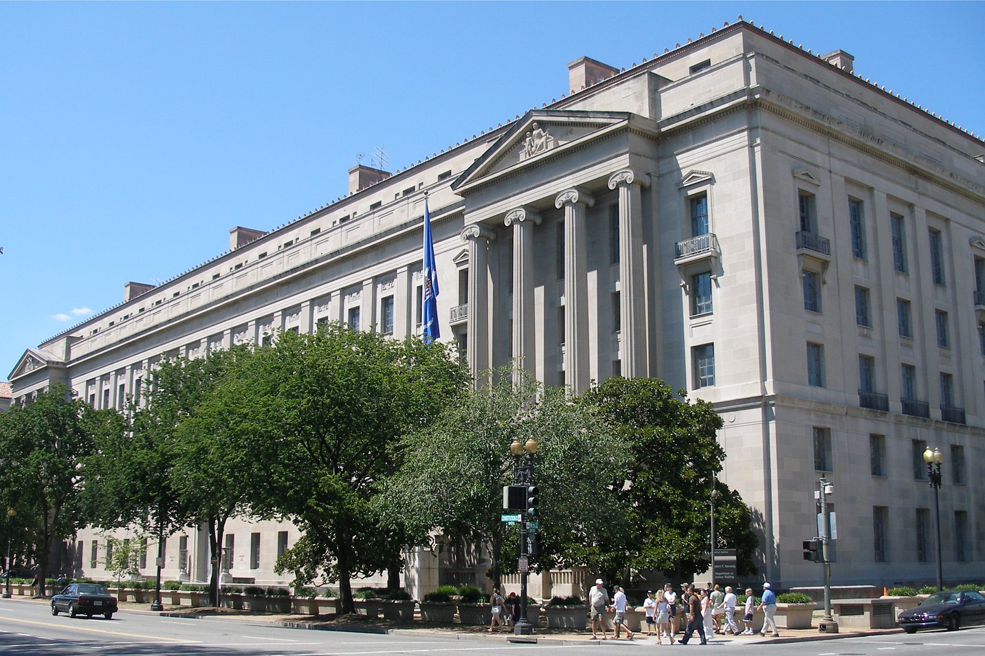 Robert F. Kennedy Department of Justice building during the US Justice Department General Court intervention