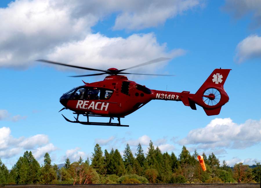 REACH Air Medical Services helicopter in a contextual file photograph