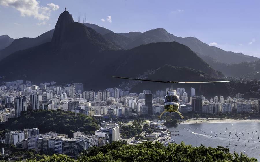 Bell 206L-4 LongRanger in flight, shown as a file image of a similar private helicopter type