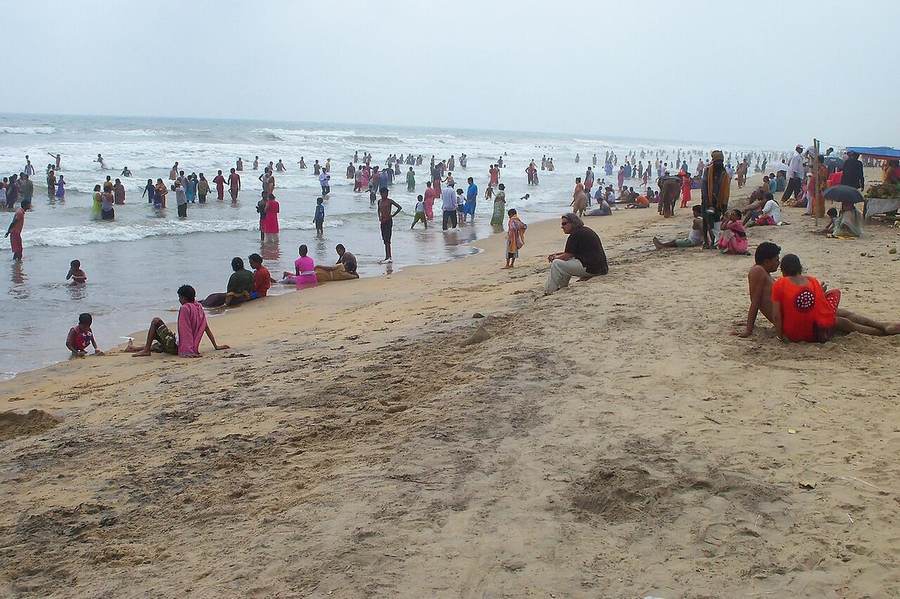 Puri Beach on the Odisha coast in a file photograph, one of the coastal areas under caution as the deep depression approaches
