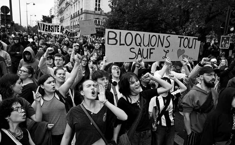 Students march in France as Trump links France student protests to migration
