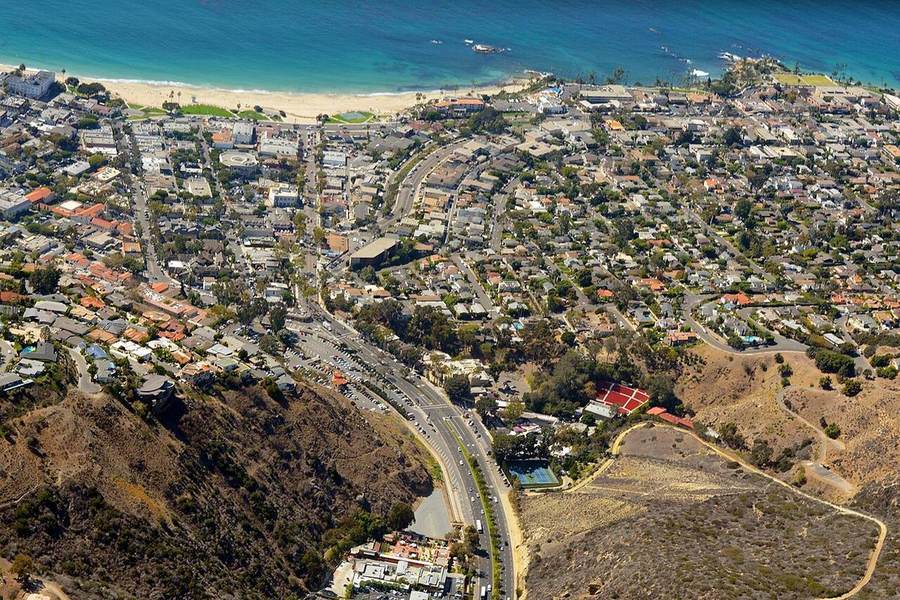 Main Beach in Laguna Beach, California, at the center of the artist colony