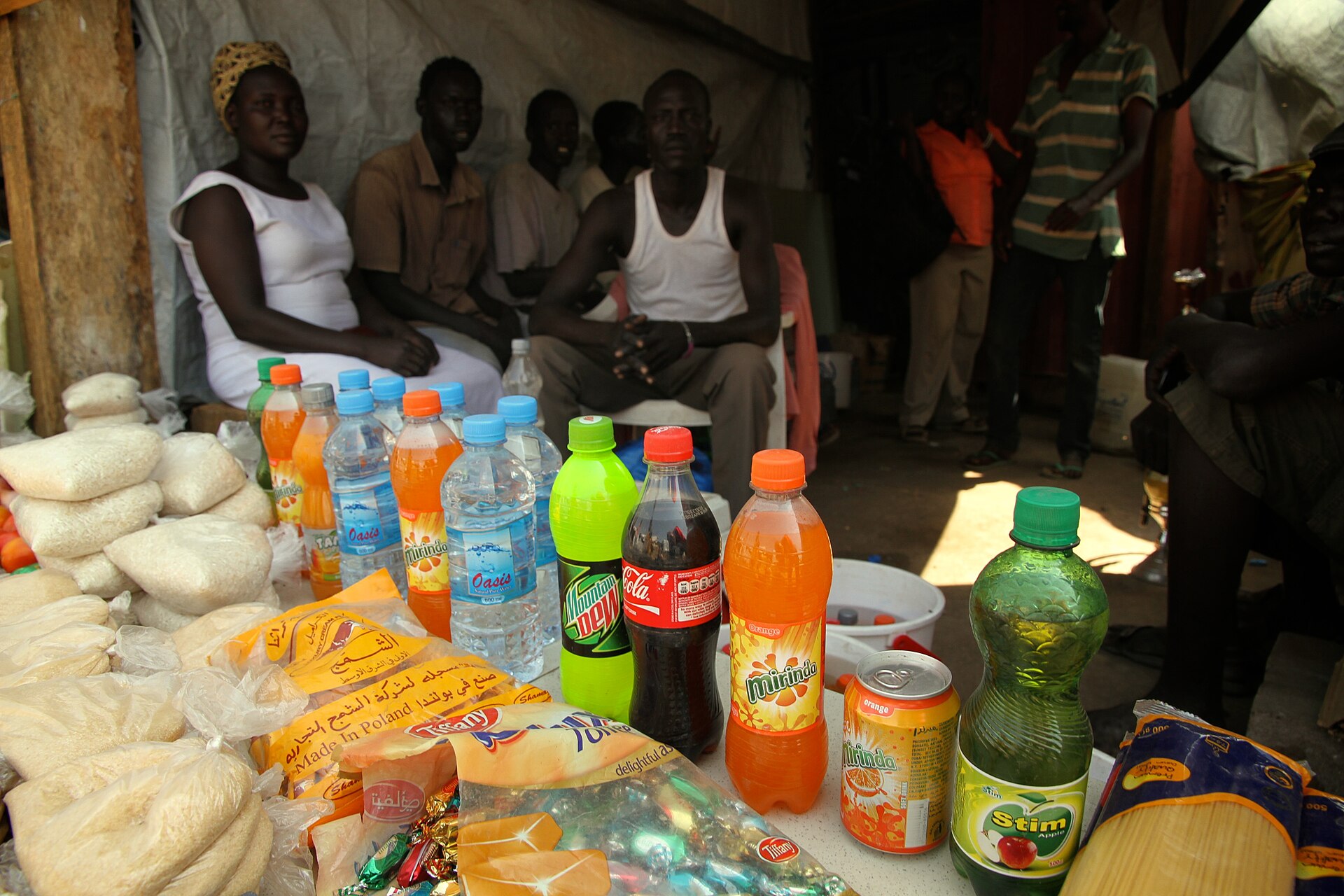 Market sellers inside a camp for displaced people in Juba, South Sudan, in a file photo