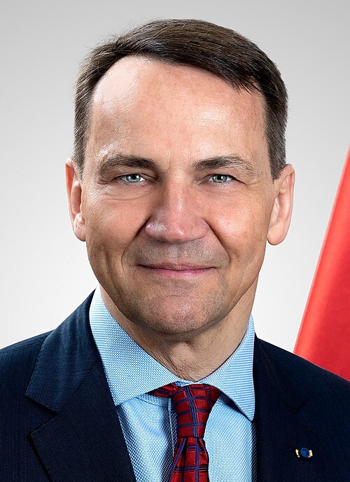Polish Foreign Minister Radosław Sikorski in a 2024 file portrait, illustrating his Security Council appeal to Russia