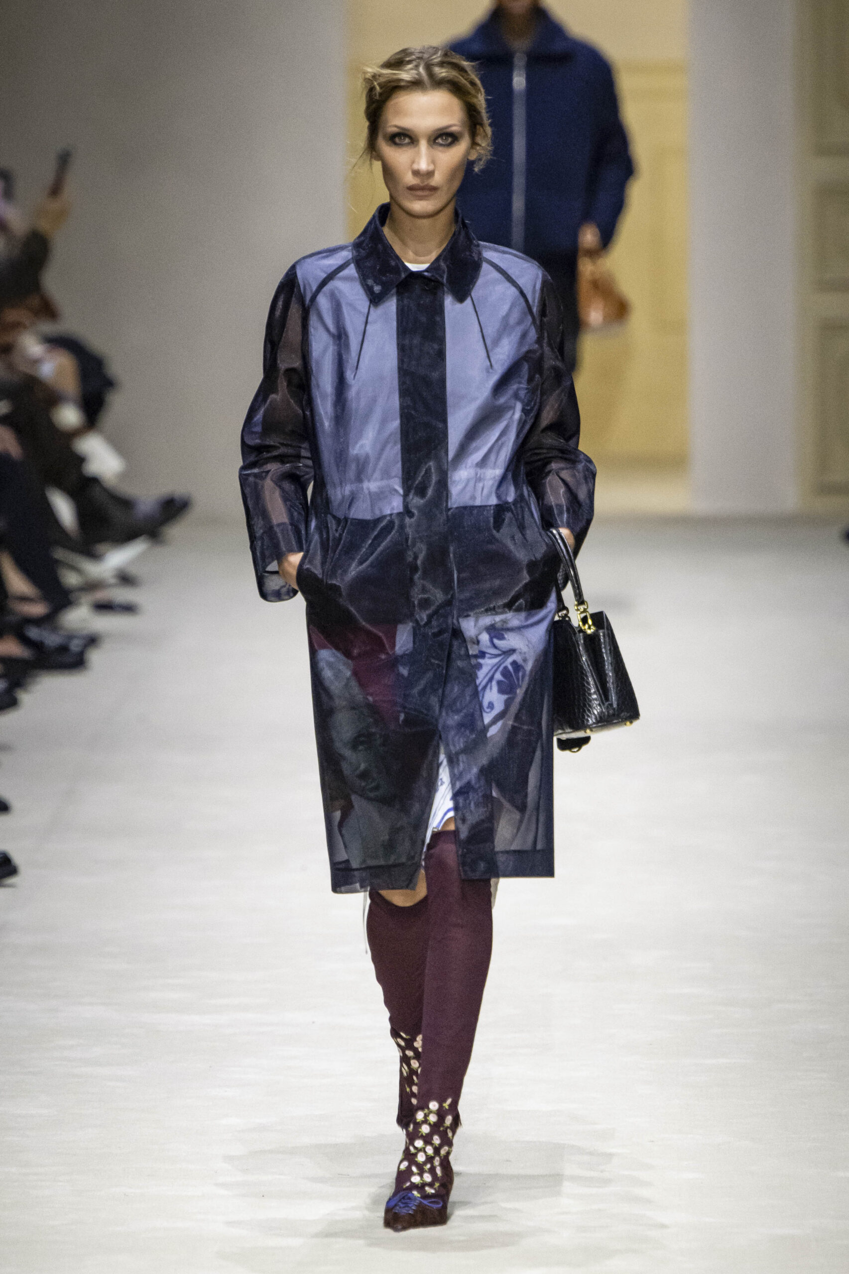 Model on the Prada fall-winter 2026 runway