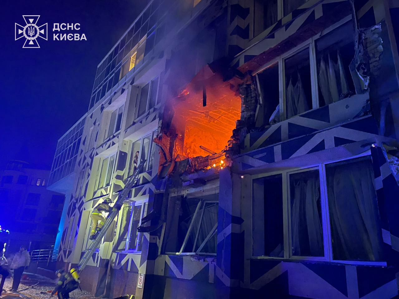 Medikom clinic in Kyiv's Obolon district damaged by a drone hit — Russian strikes on Ukraine civilian infrastructure documented by UN monitors