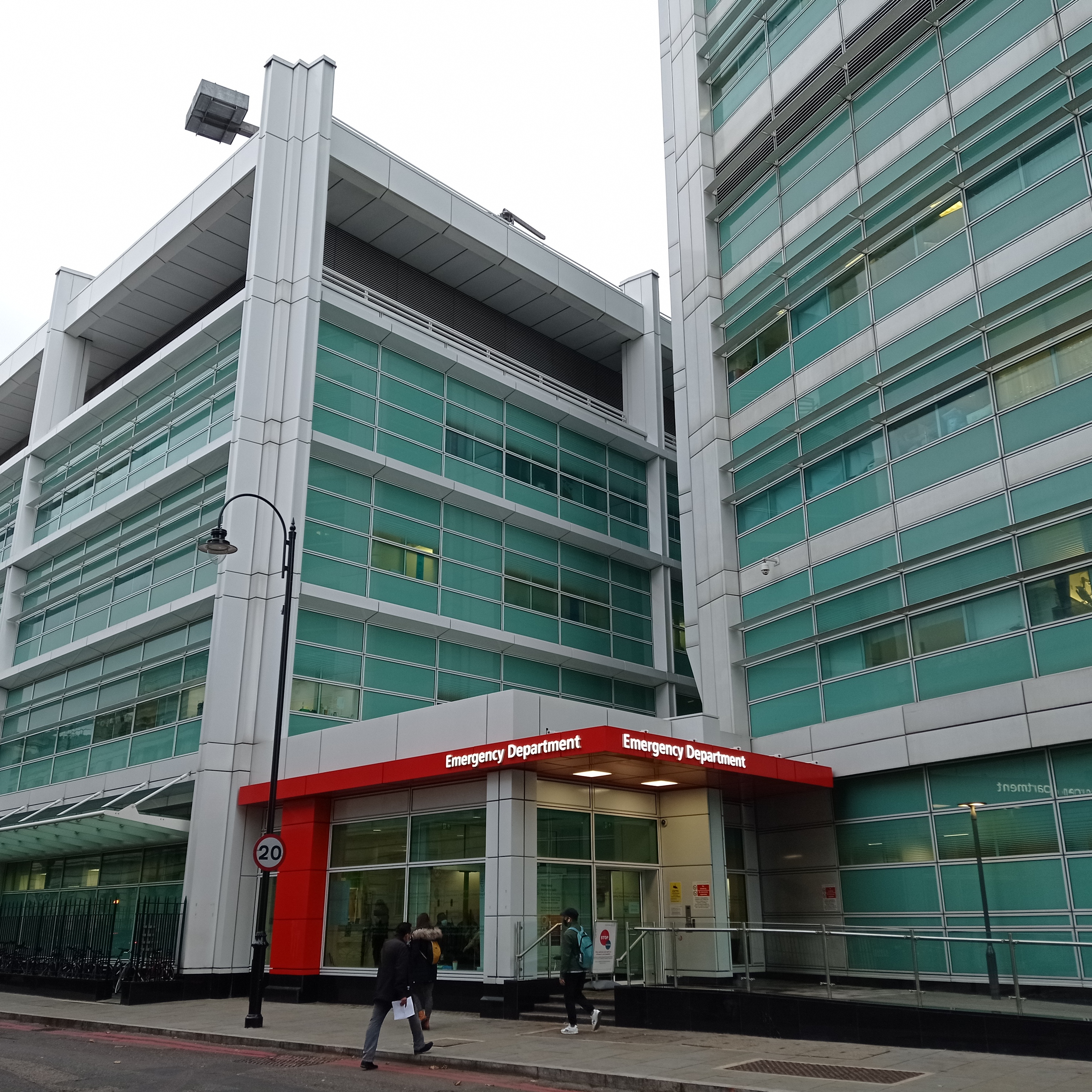 Emergency Department entrance at University College Hospital in London, which will provide emergency-only cover during the NHS consultants strike in November